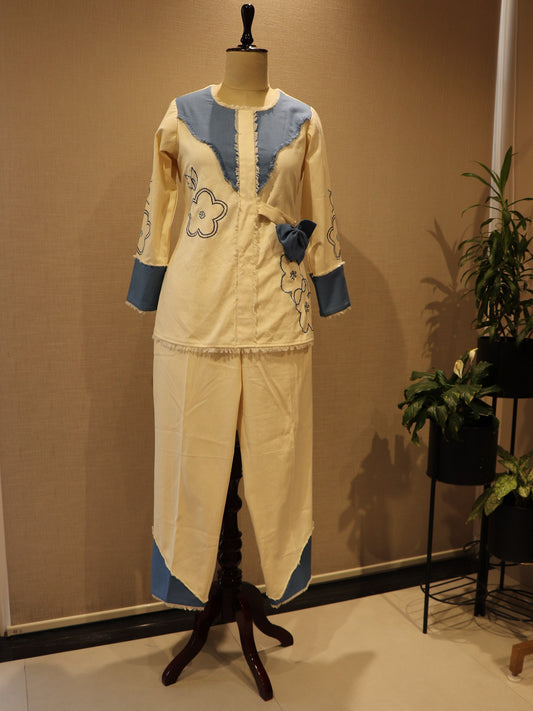 Off white denim co-ord set