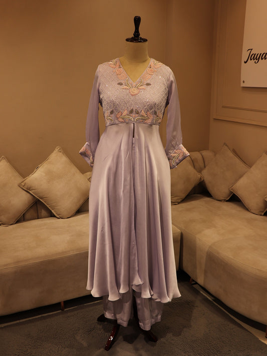 Ice blue top with plazo
