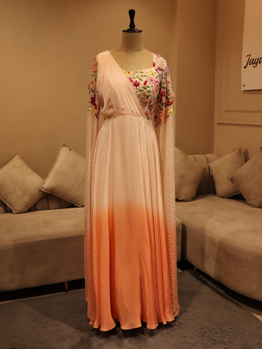 Peach shaded gown