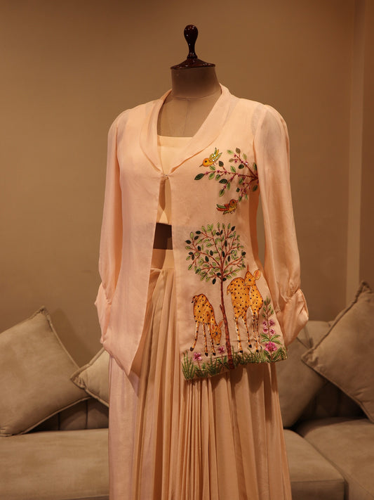 Peach hand painted co-ord set
