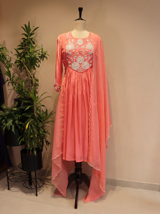 Pink kurta plazo with dupatta