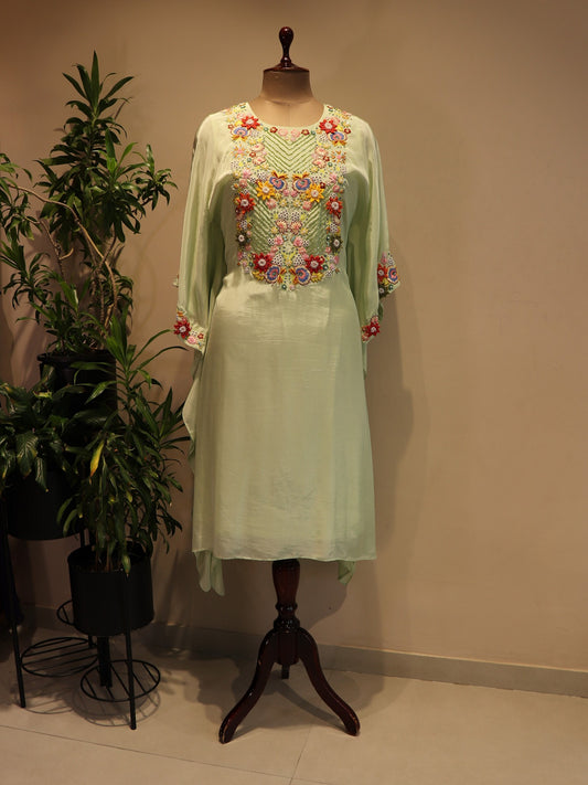 Mint green kaftan with pants