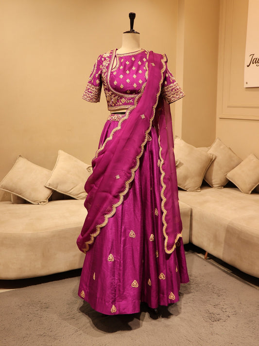 Wine marodi lehenga set