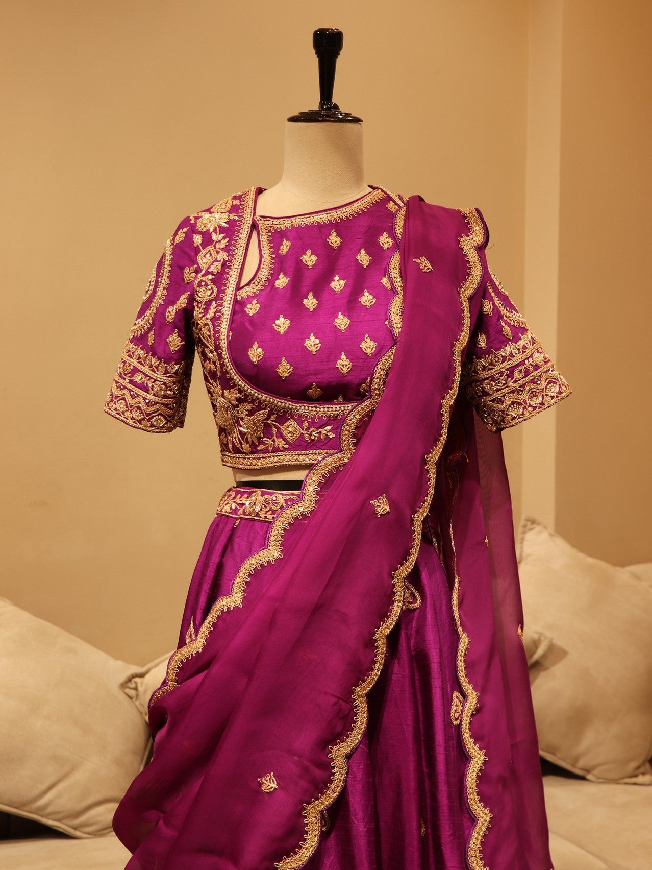 Wine marodi lehenga set