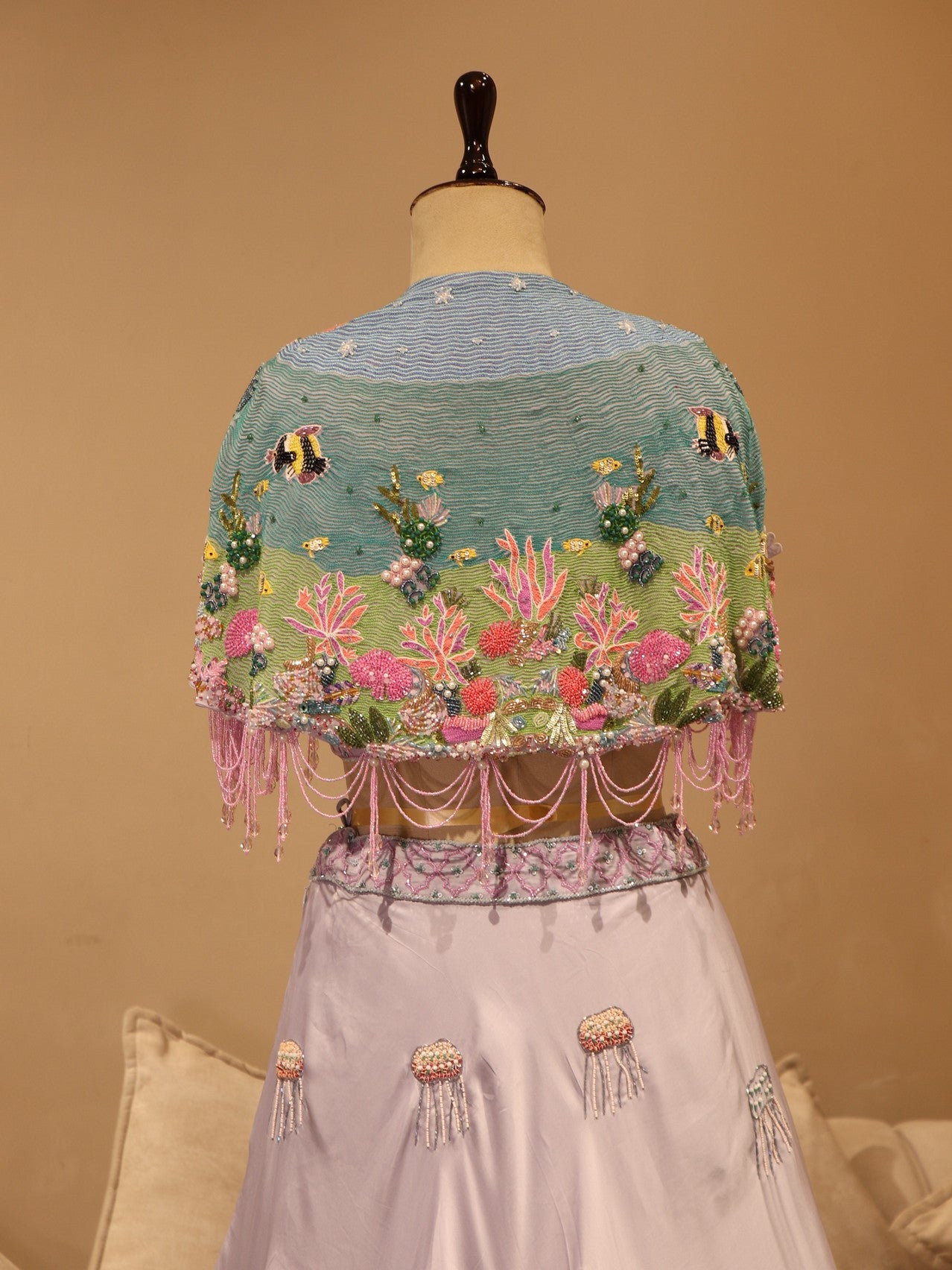 Ice blue aqua crop top skirt set