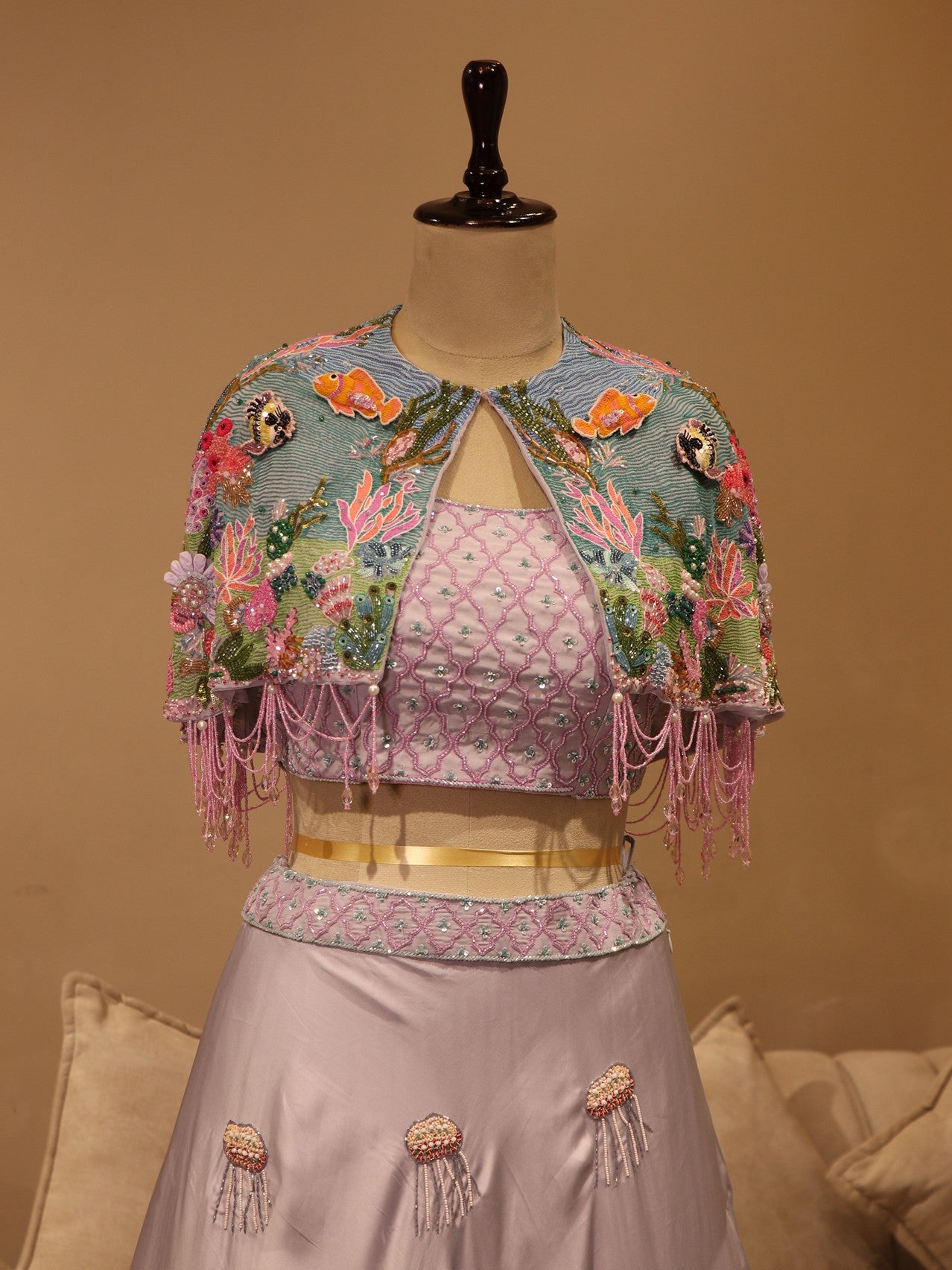 Ice blue aqua crop top skirt set