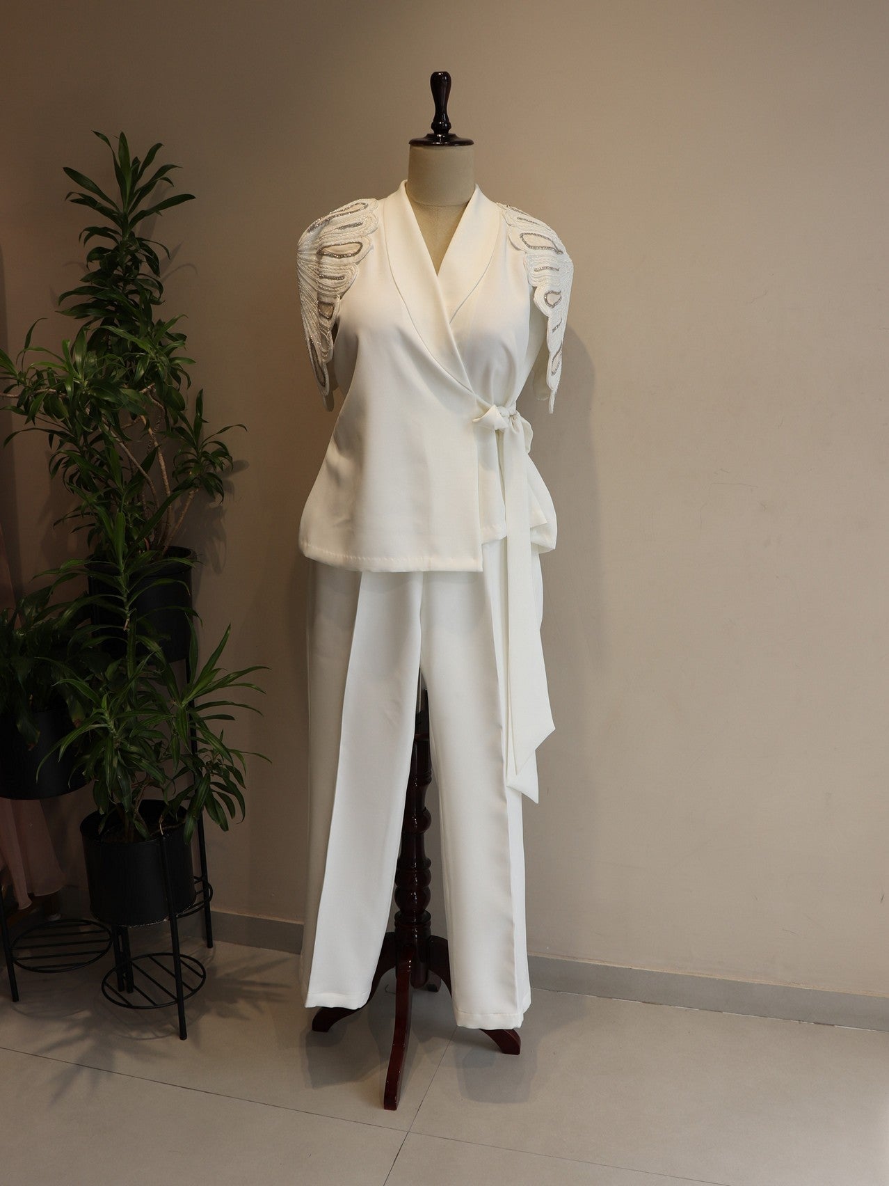 White blazer co-ord set