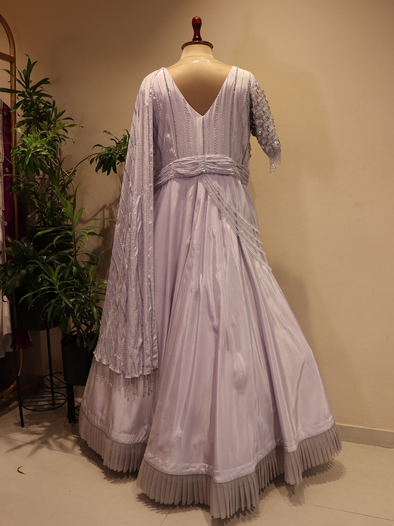 Ice blue 3d flower gown