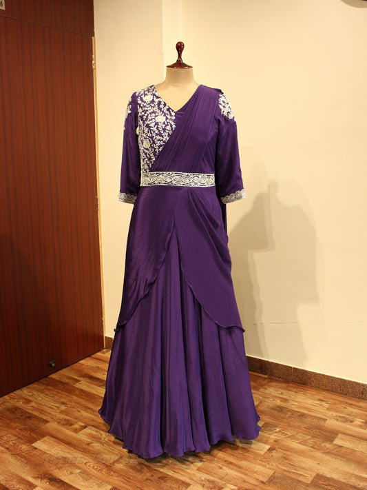Purple drape gown
