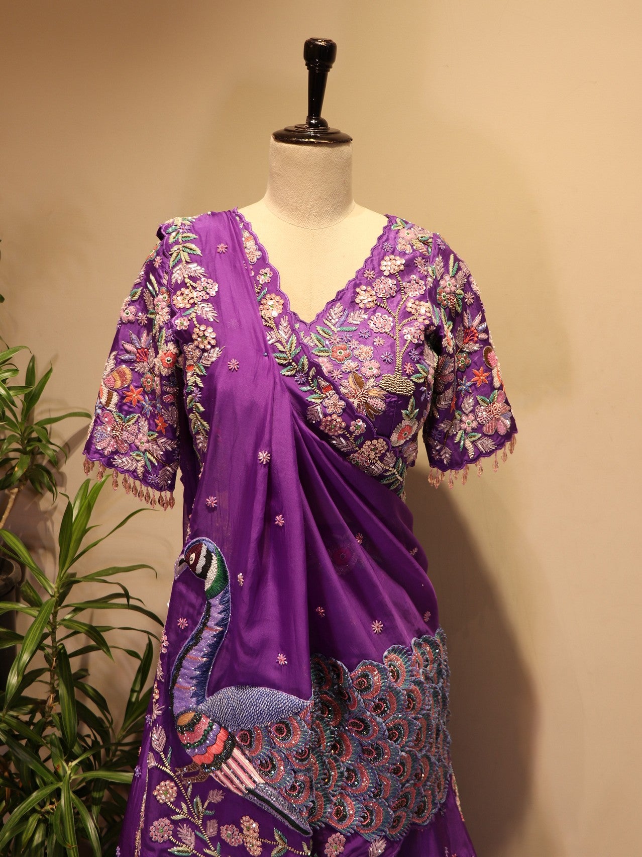 Purple Peacock lehenga set