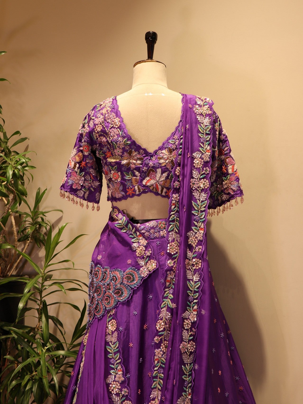 Purple Peacock lehenga set