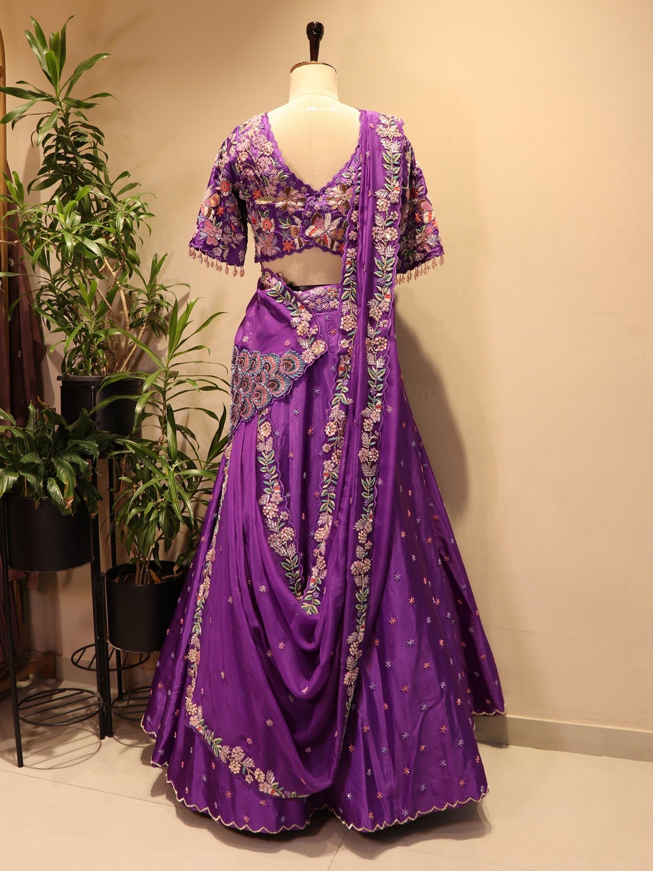 Purple Peacock lehenga set