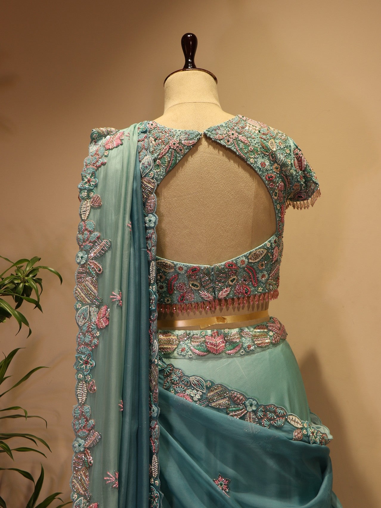 Sea green shaded lehenga set