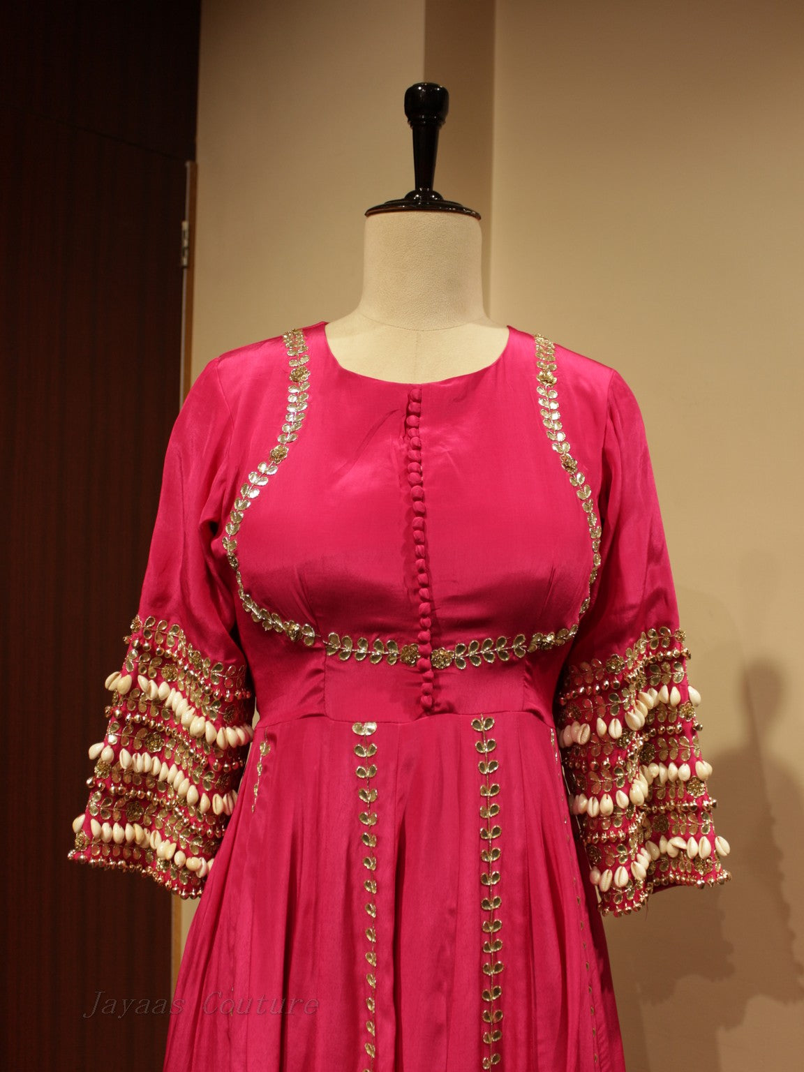 Pink gown with dupatta