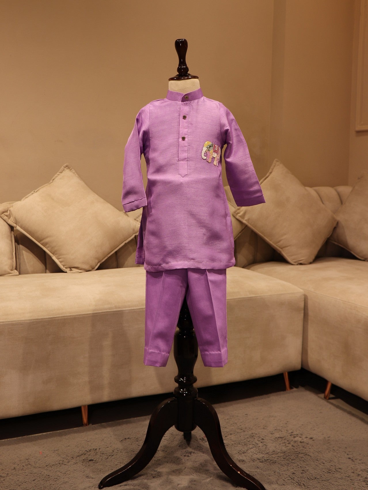 lavander elephant boys kurta with pants