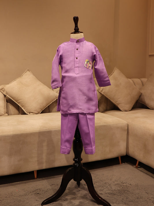 lavander elephant boys kurta with pants