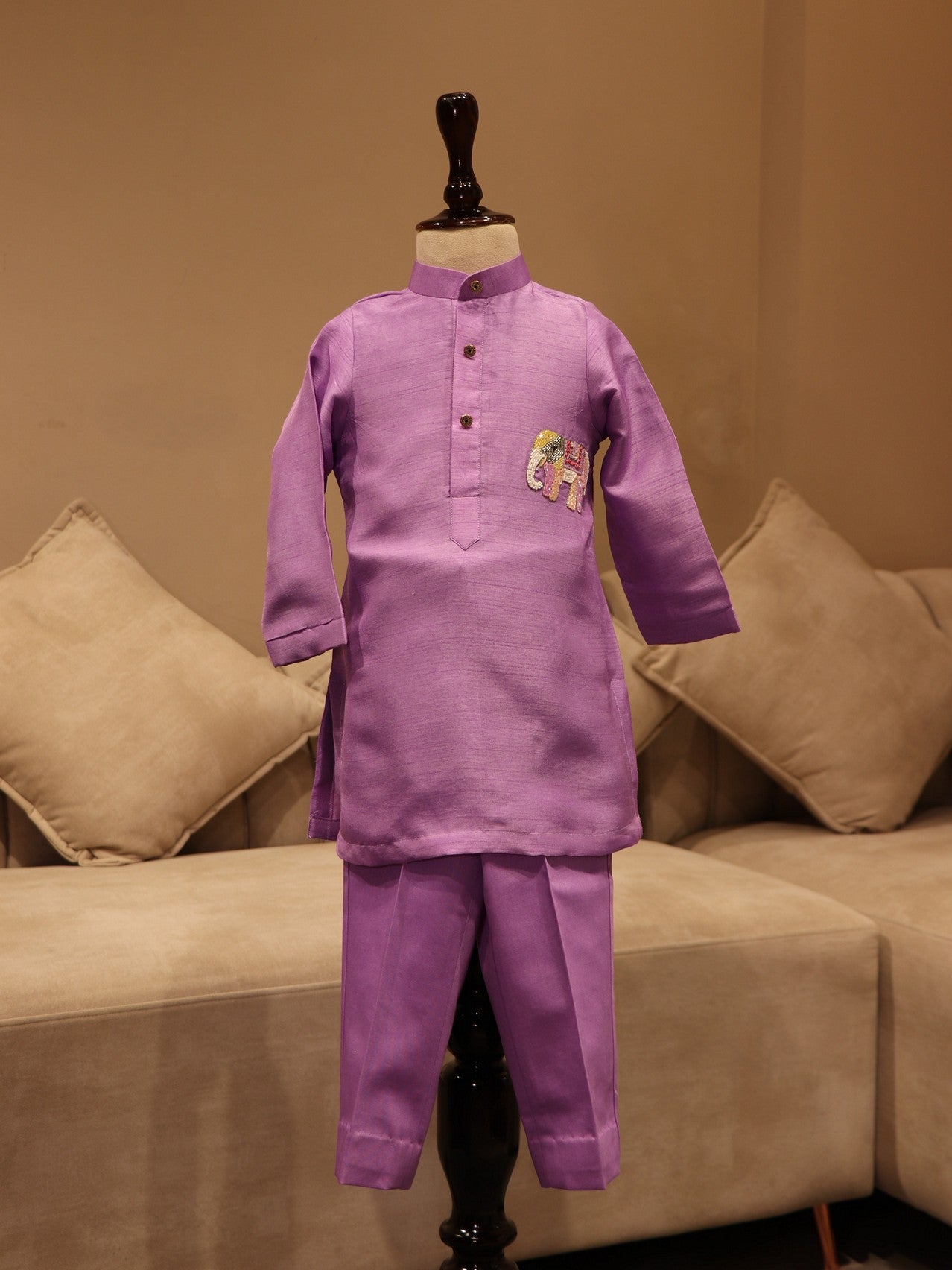 lavander elephant boys kurta with pants