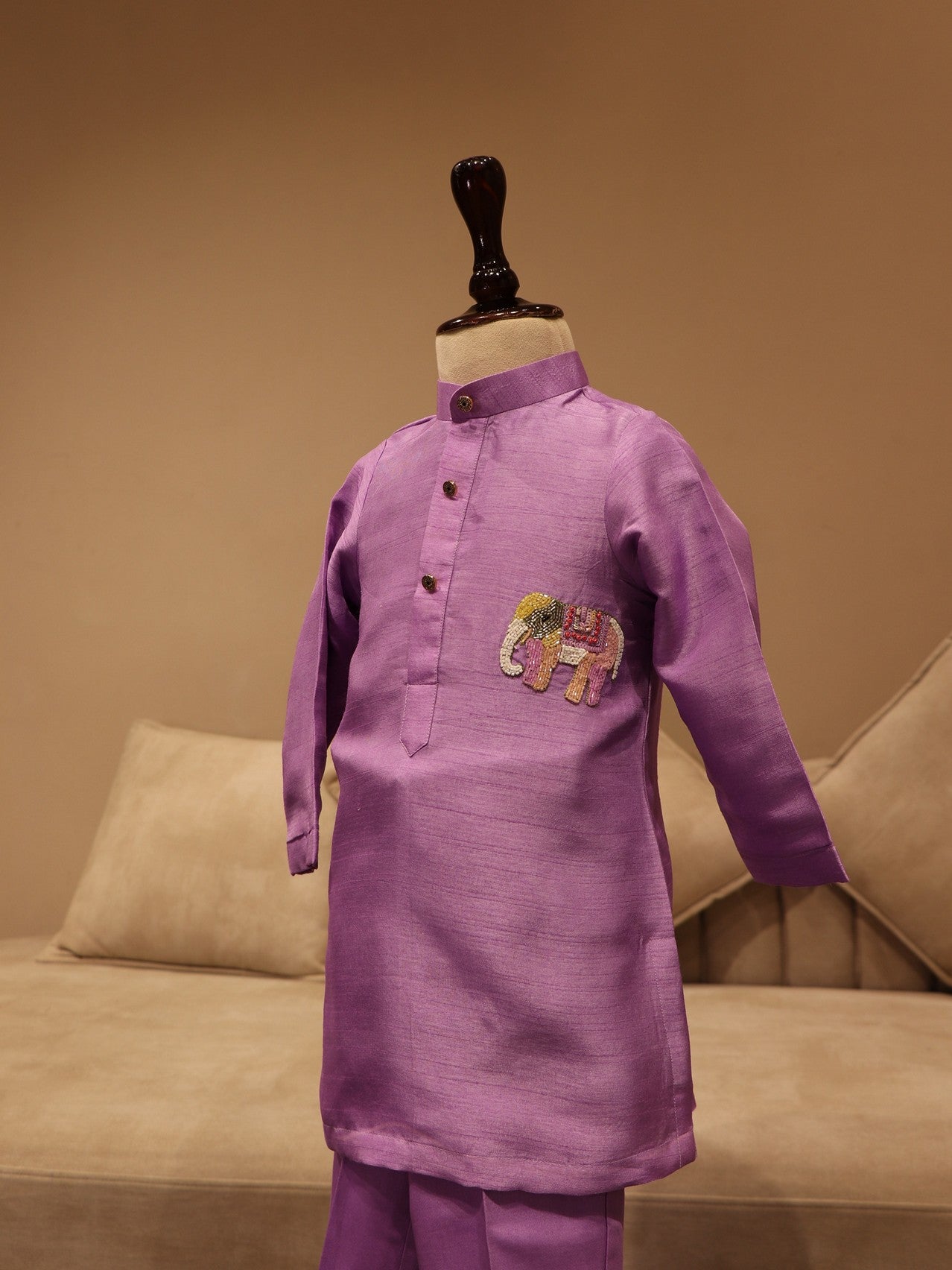 lavander elephant boys kurta with pants