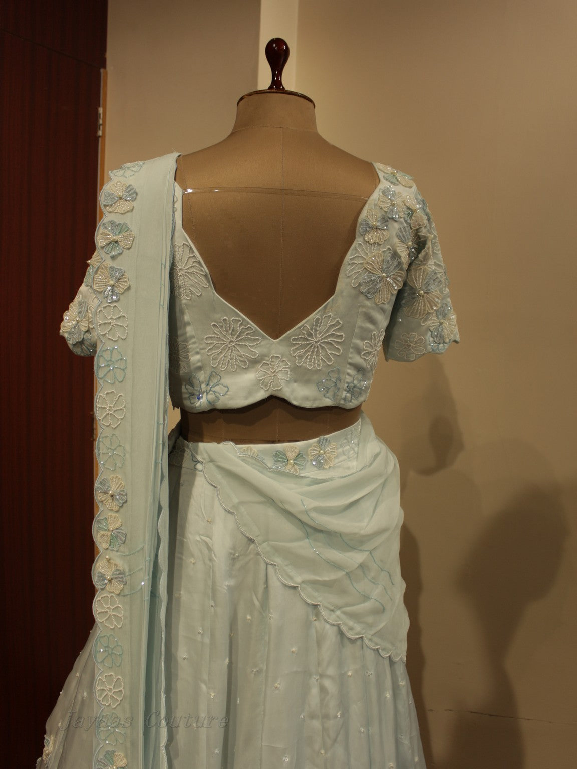 Powder blue lehenga set