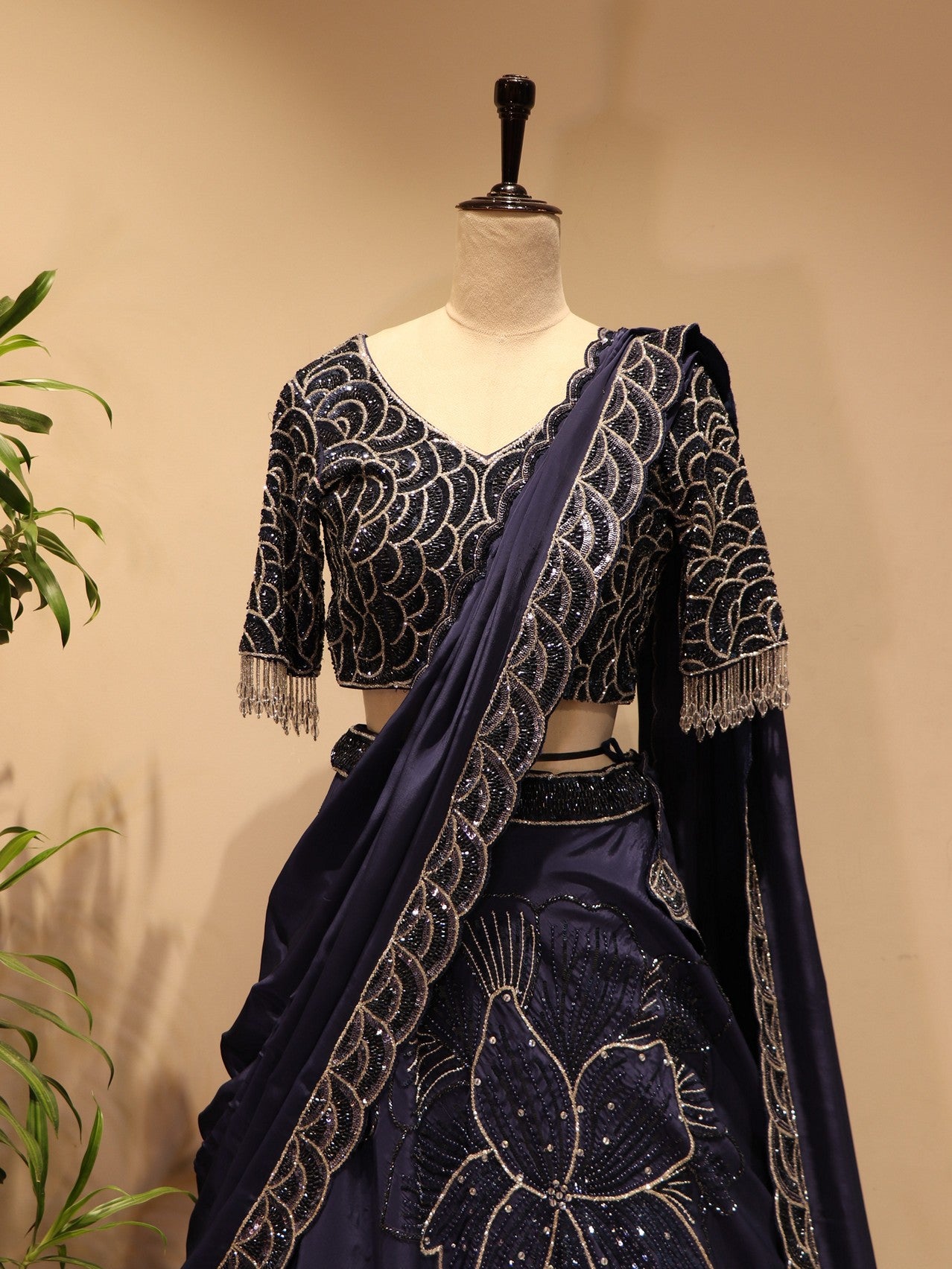 Navy blue lehenga set