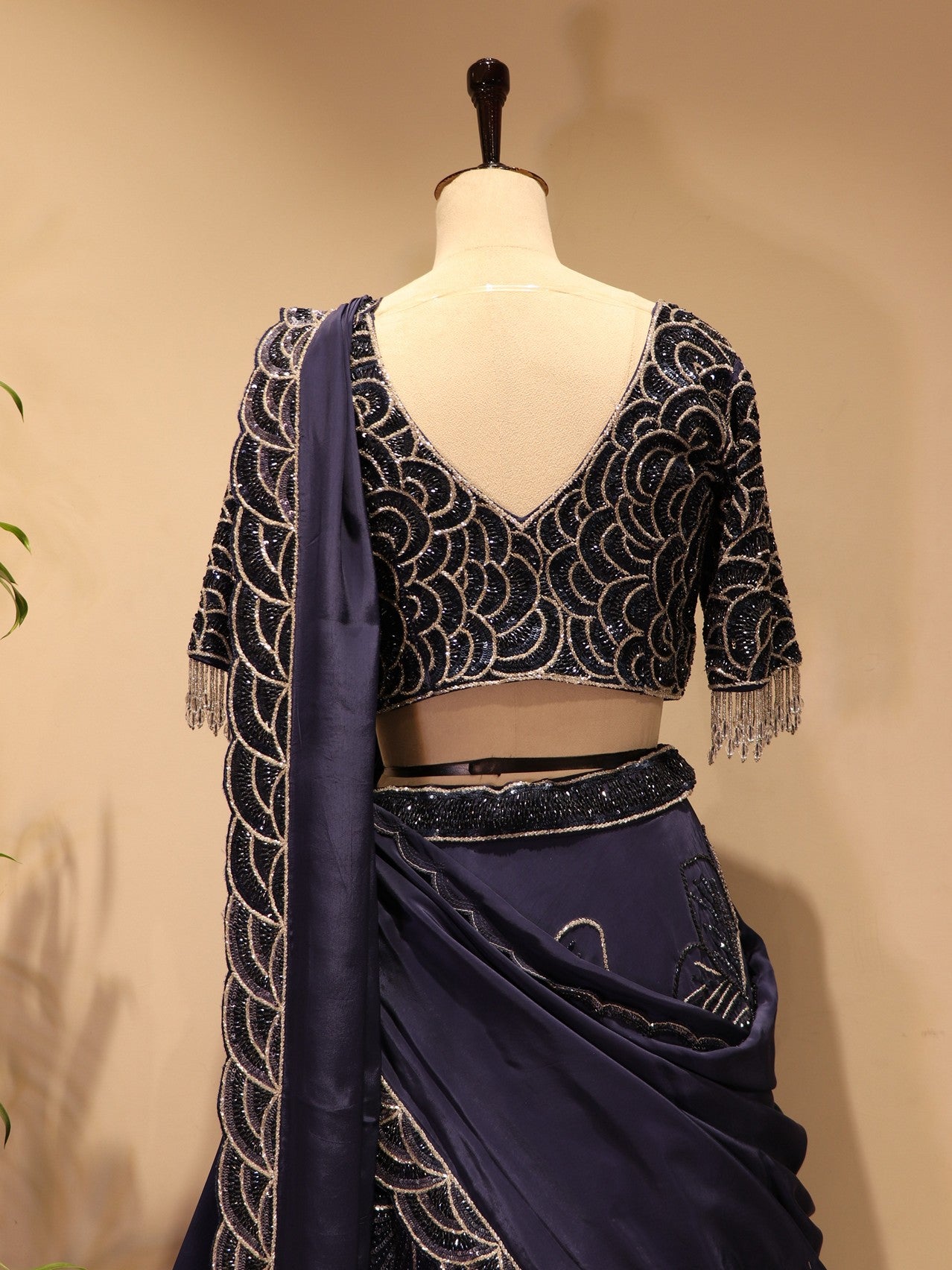 Navy blue lehenga set