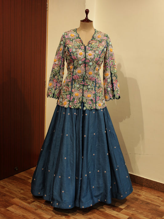 Peacock short kurta with skirt