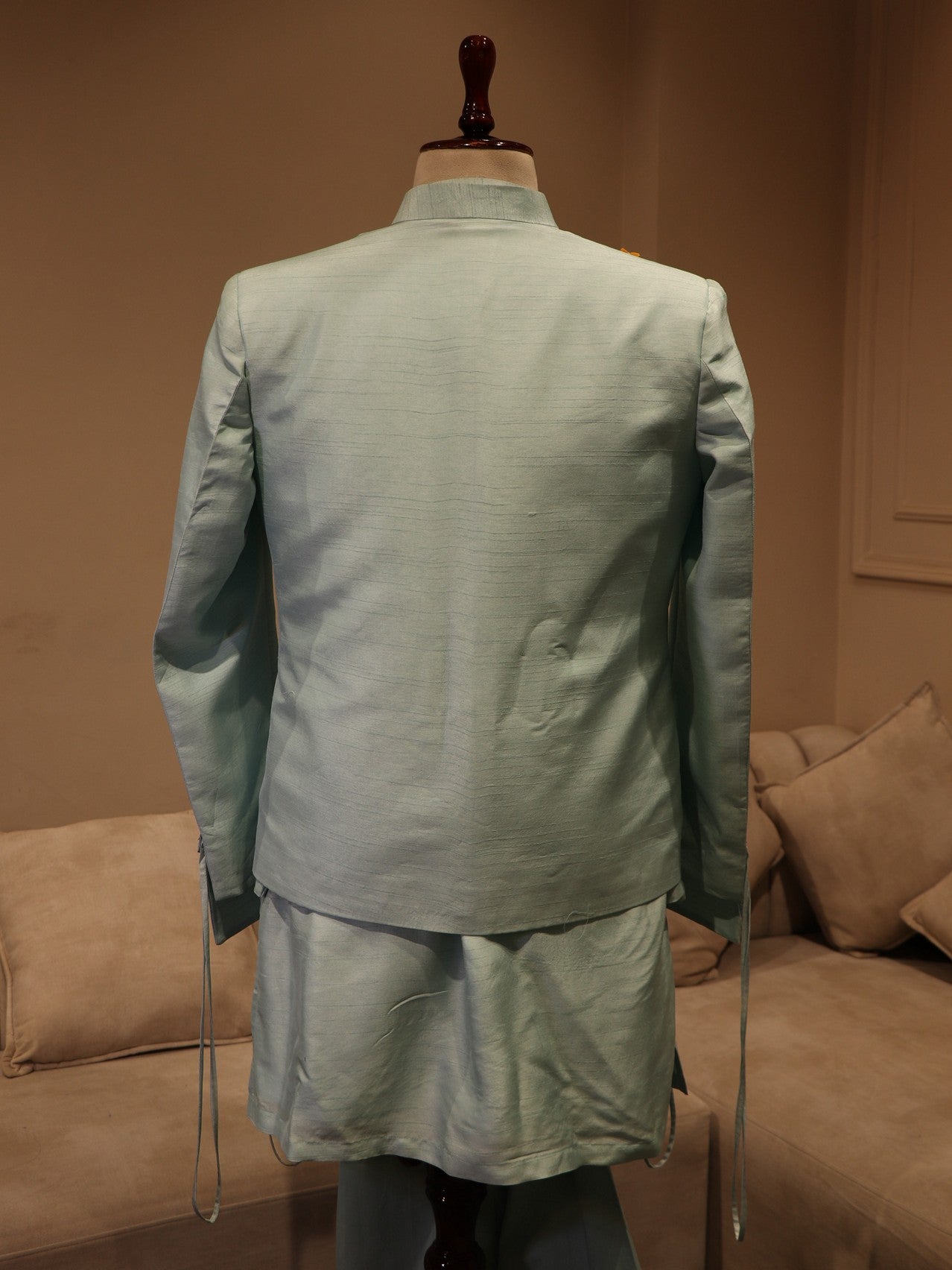 sea green mens indo western