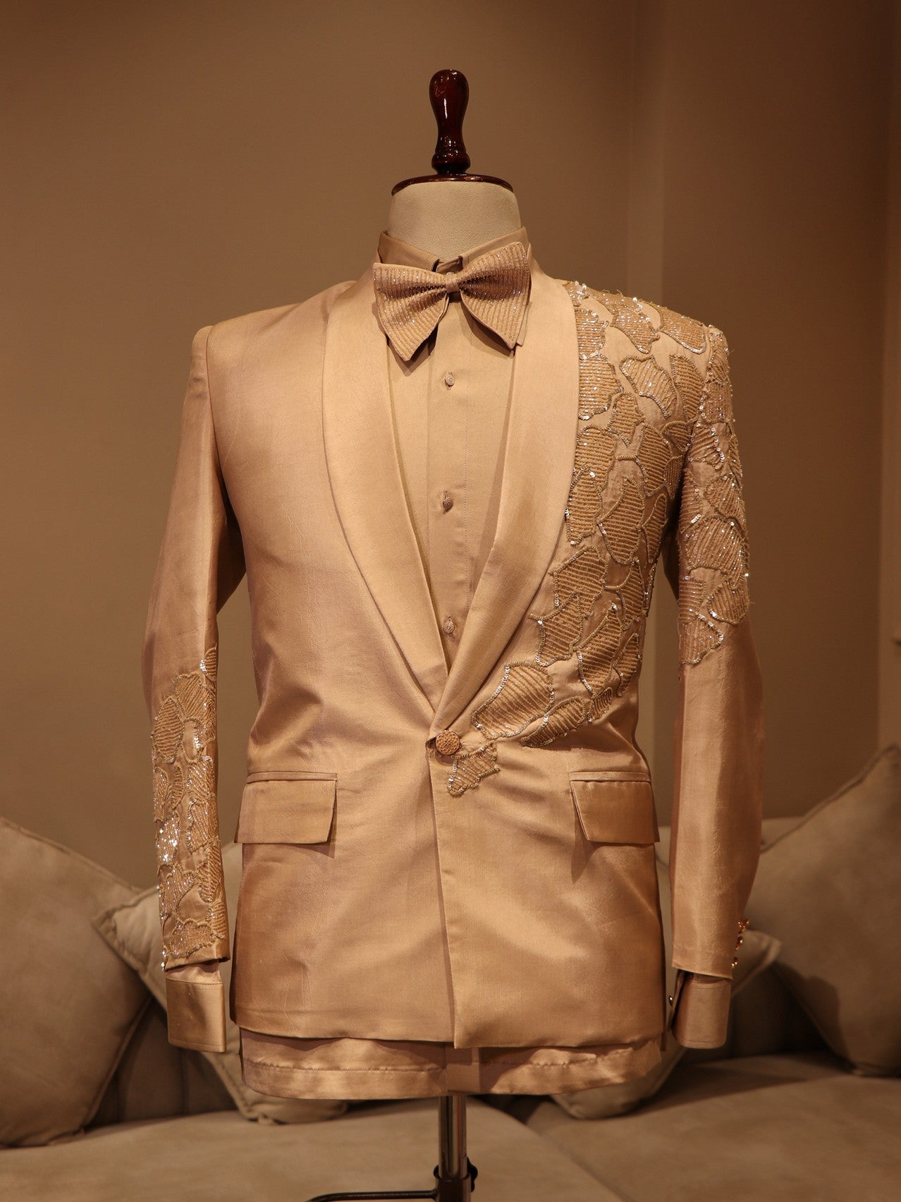 champagne gold mens tuxedo set