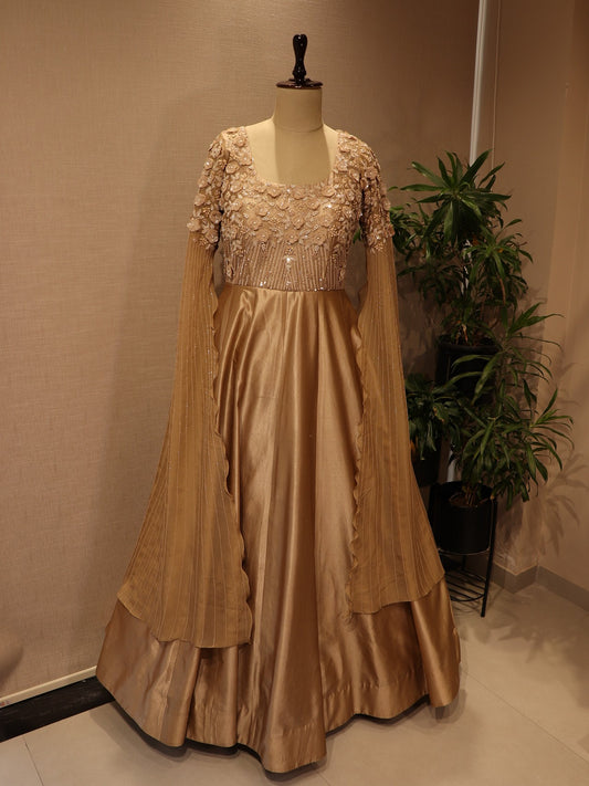 Champagne gold 3d gown