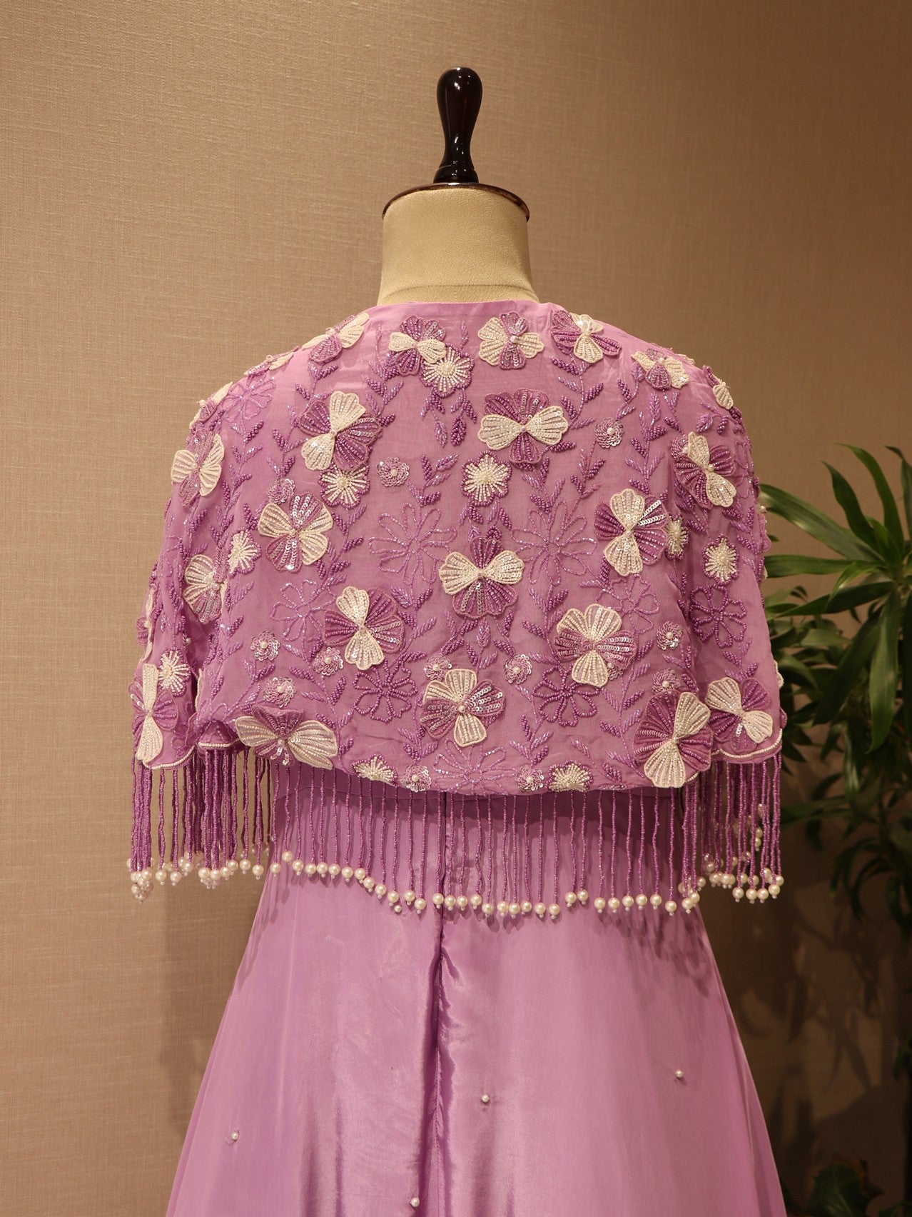 lavander cape gown