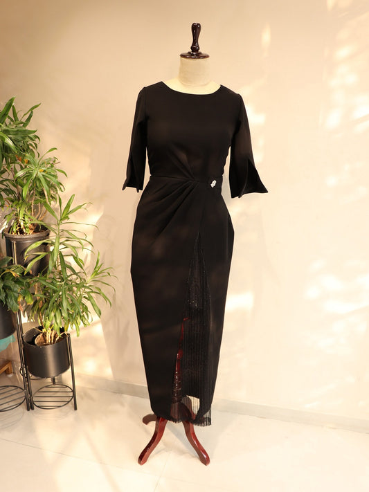 Midnight black cocktail gown