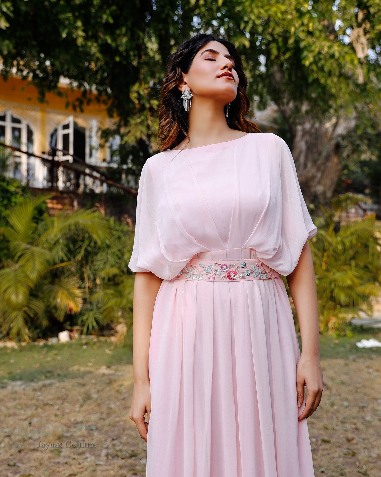 Baby Pink Gown with belt