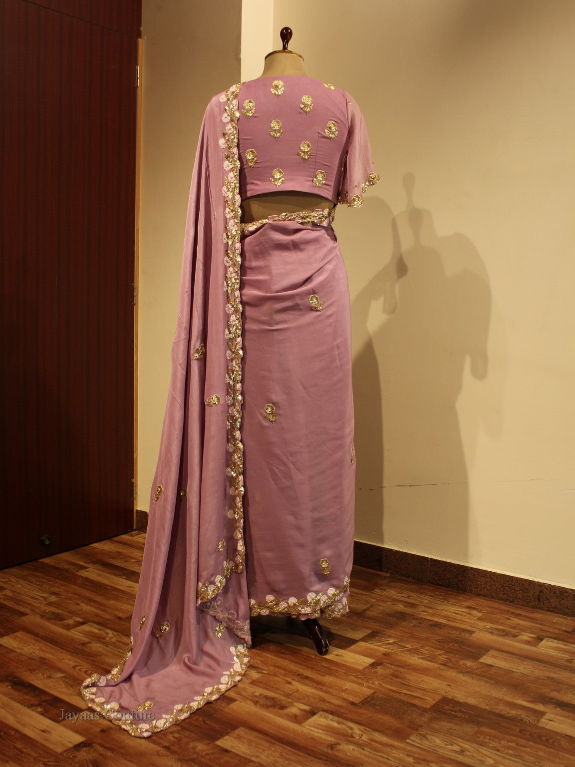 Mauve saree with blouse