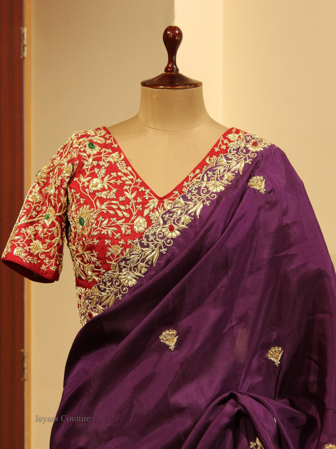Dark purple Lehenga set with blouse