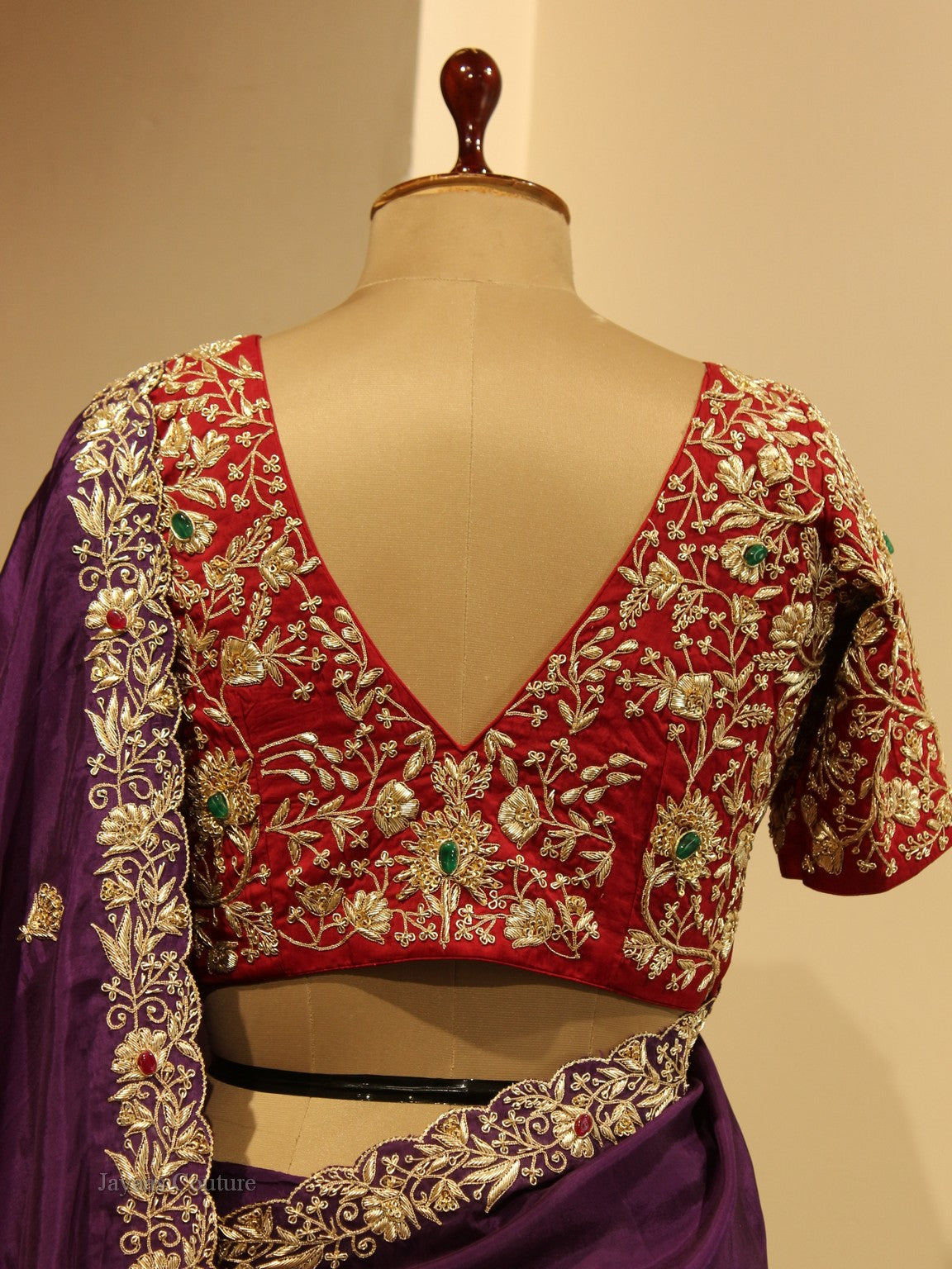 Dark purple Lehenga set with blouse