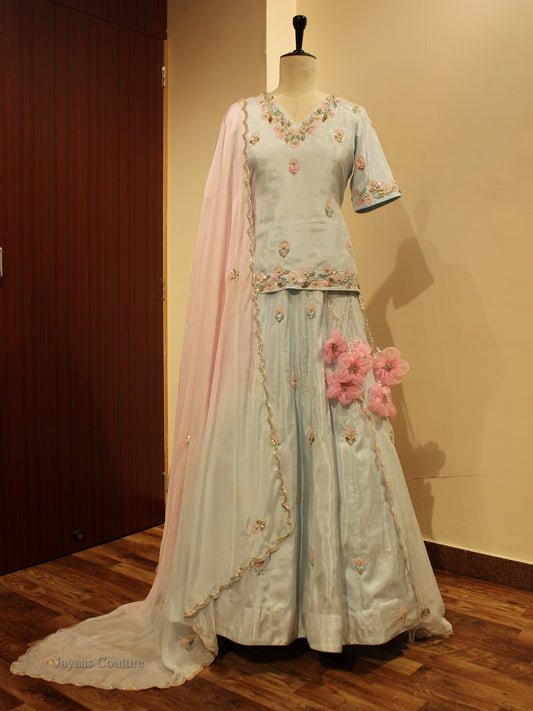 Powder blue Lehenga set