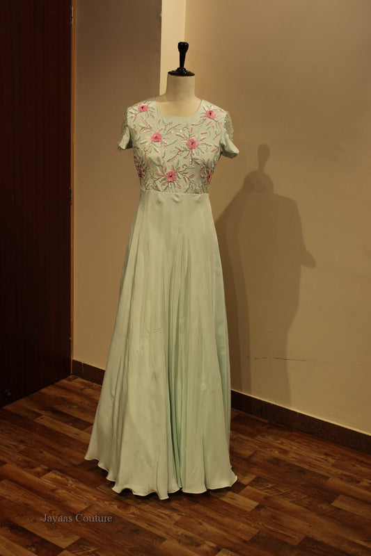 Pastel sea green gown