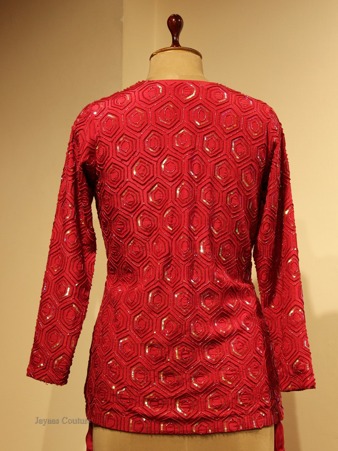Cherry red top with sharara