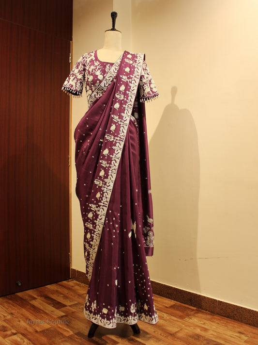 Dark Mauve Saree