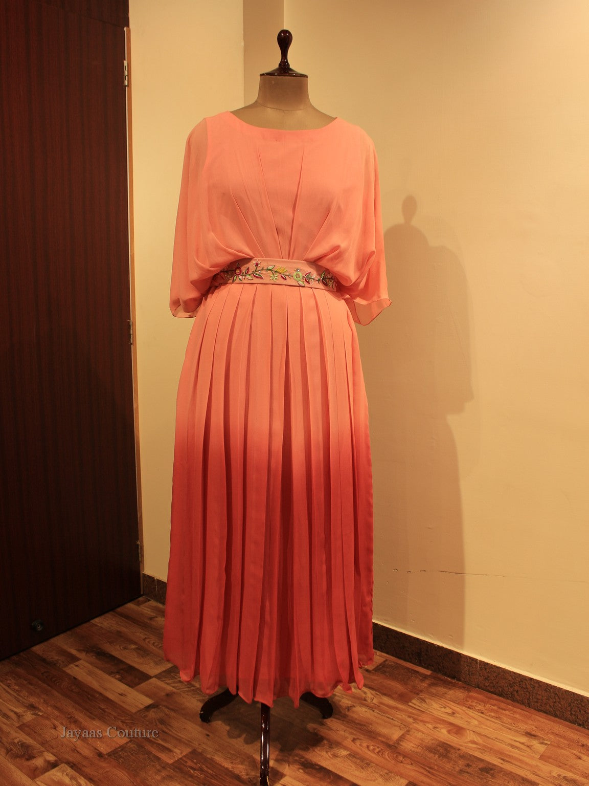 Rust shaded gown with belt