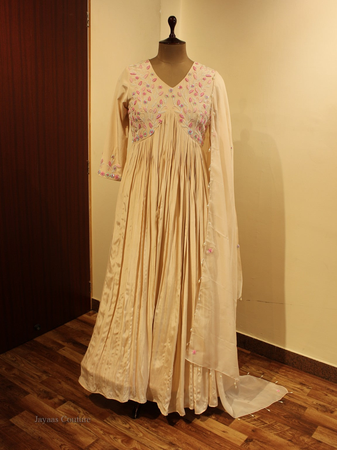 Peach Gown with dupatta