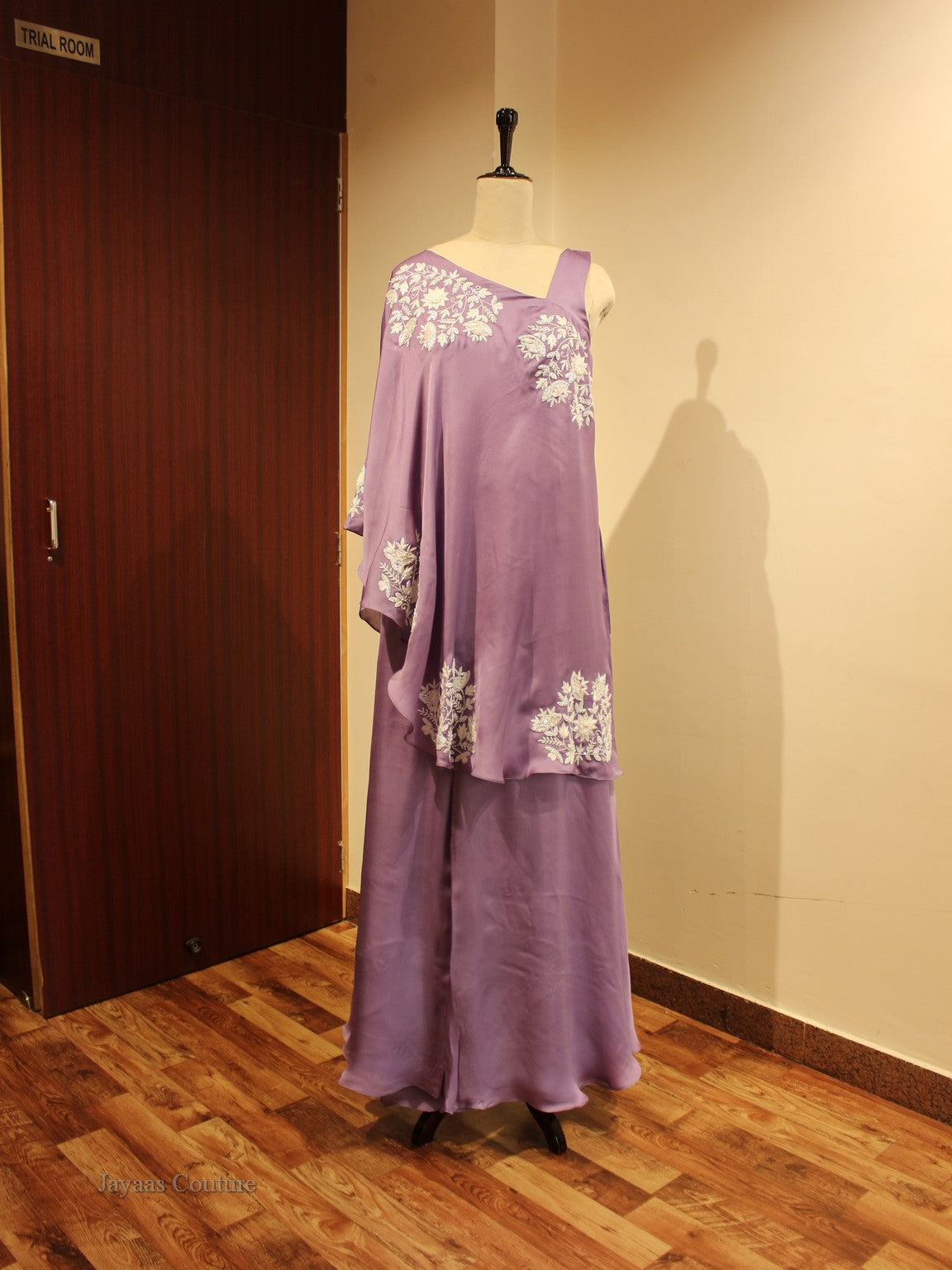 Lavander top with flaired plazo