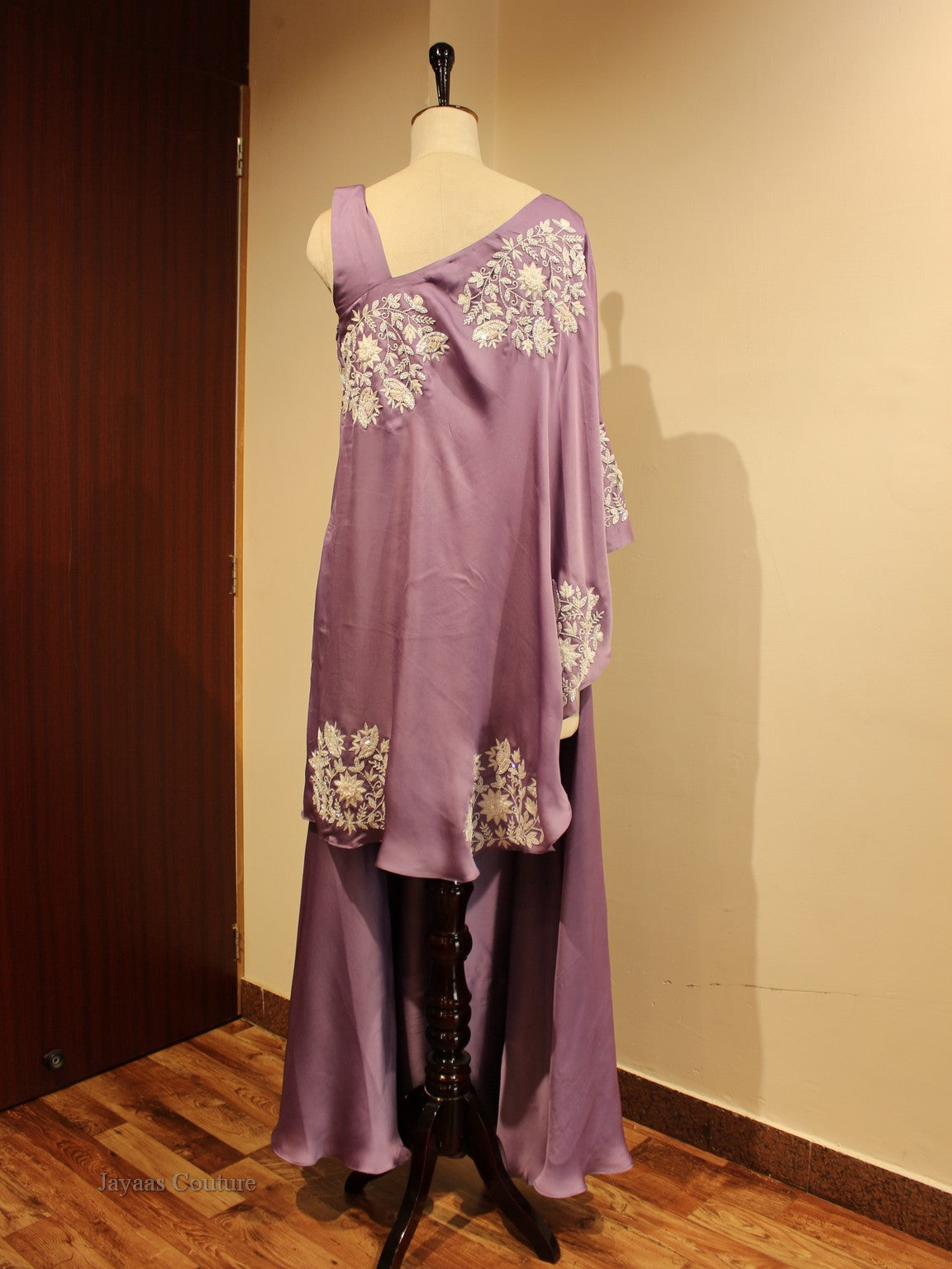 Lavander top with flaired plazo