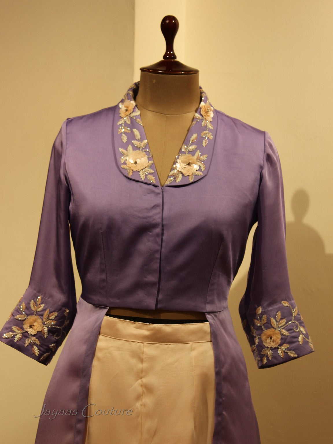 Lavander top with flared pants
