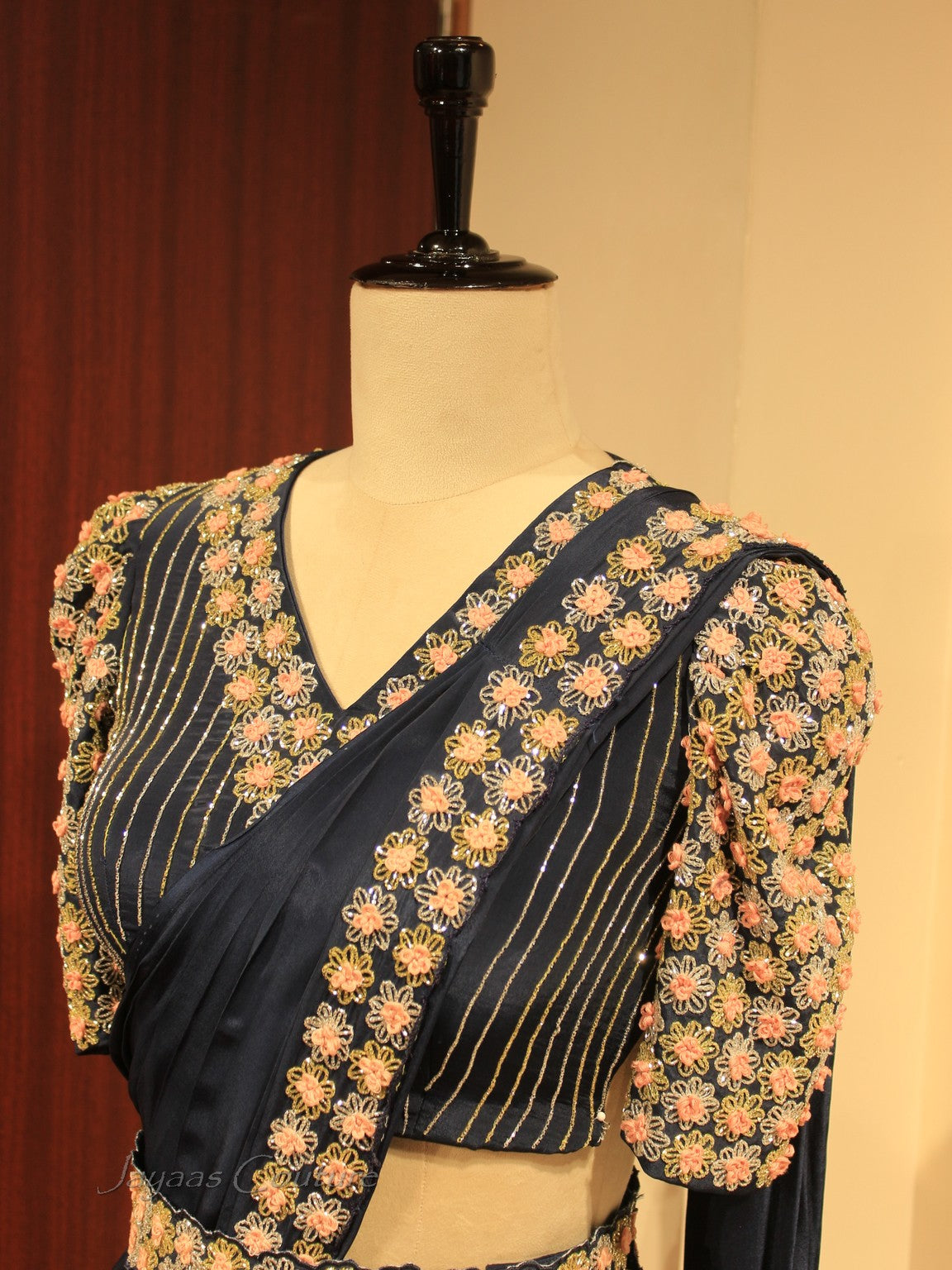 Persian Blue Pre stiched drape saree