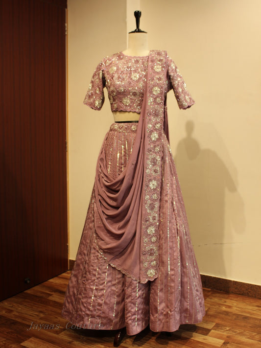 Mauve lehenga set