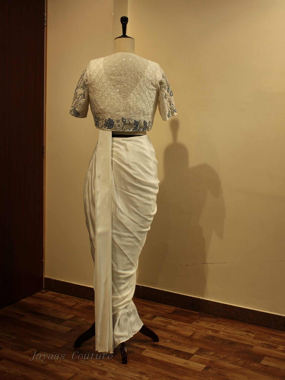 White drape saree