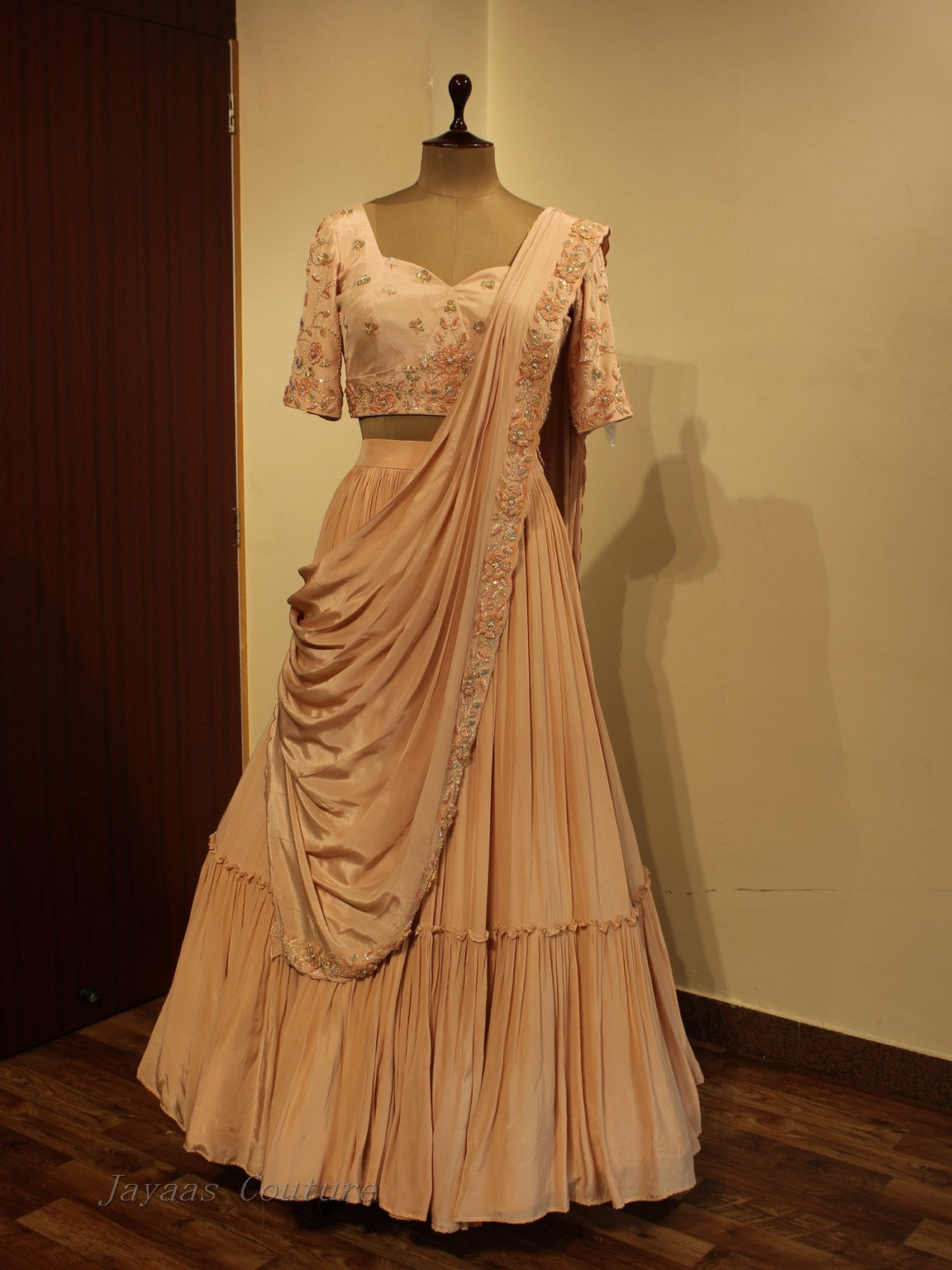 Pastel peach lehenga set