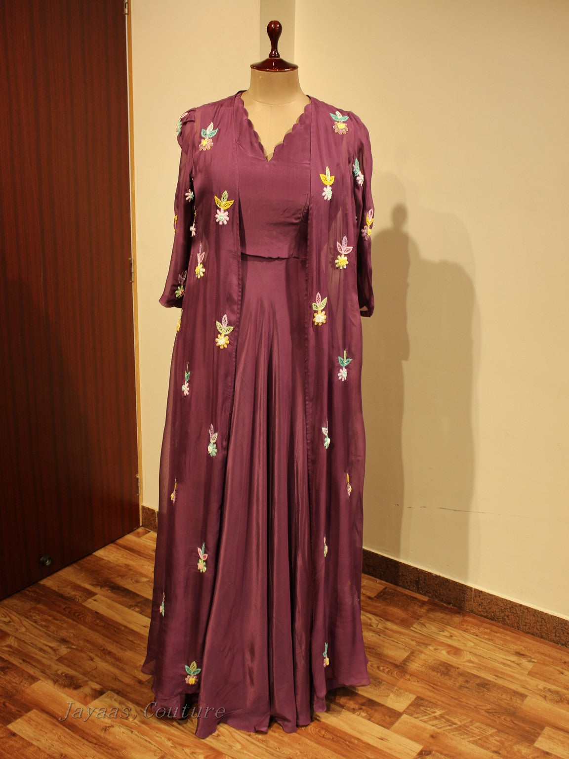 Mauve Gown with cape