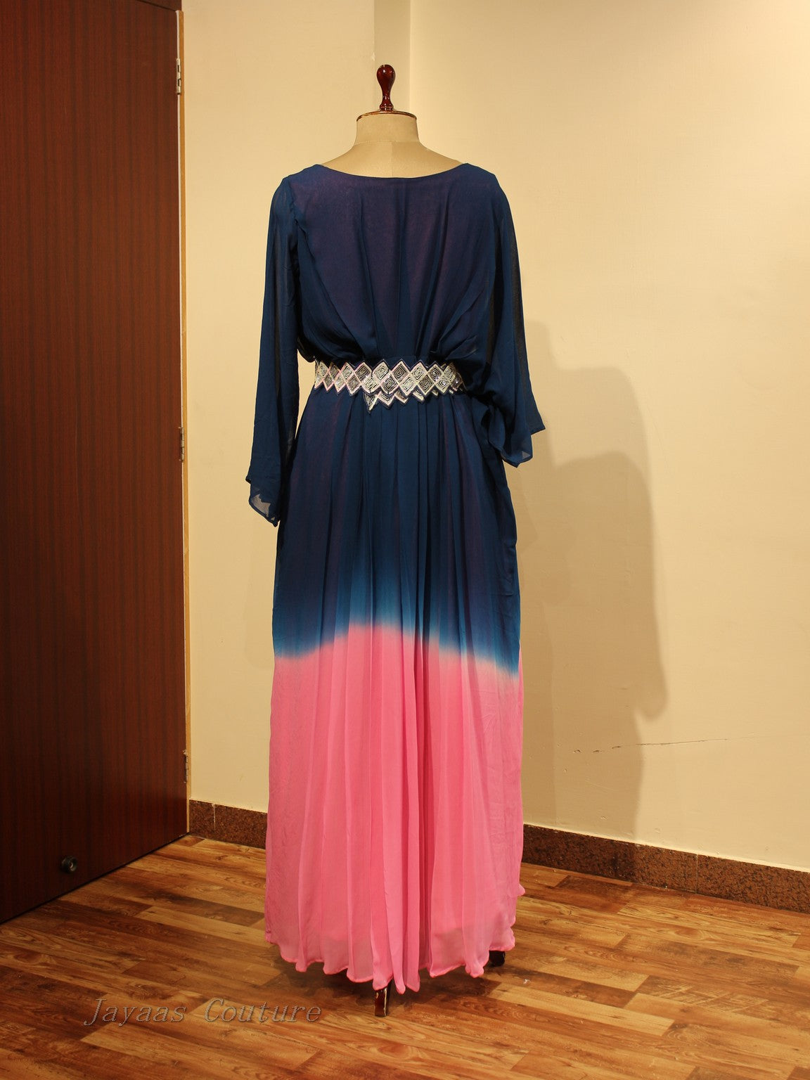 Blue pink shaded gown